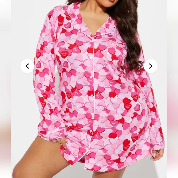 Love Is Sweet PJ Sleep Shirt - Pink/combo - Picture 1 of 6